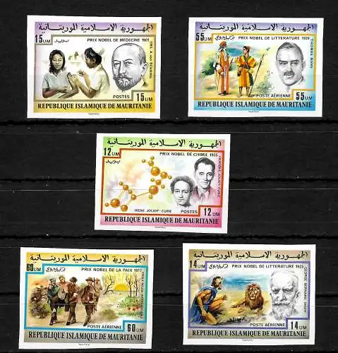 Mauritanie: Prix Nobel; Paix, littérature, médecine, chimie, Lit., #563-7