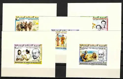 Mauritanie: Prix Nobel 5x, bloc de luxe #563-567, frais de port