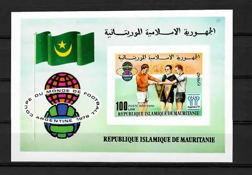 Mauritanie: Coupe du monde de football 1978, Argentine #589, bloc #19B, frais de port