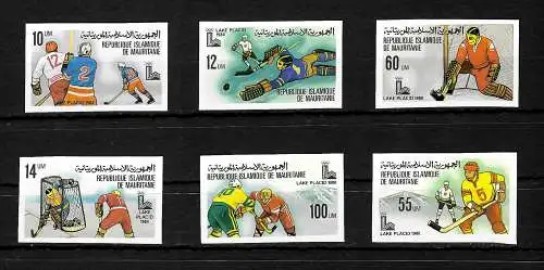 Mauritanie: 6x Jeux olympiques d'hiver 1980, Lake Placid #660-65, frais de port