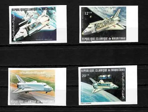 Mauritanie: 4x Premier vol du vaisseau spatial Space Shuttle #713-18, **