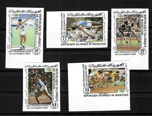 Mauretanien: Olympische Sommerspiele 1984, Los Angeles #821-25, postfrisch