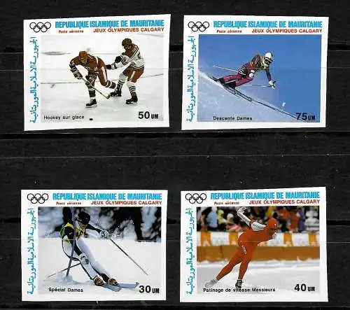 Mauretanien: Olympische Winterspiele 1988, Calgary #912-915, postfrisch