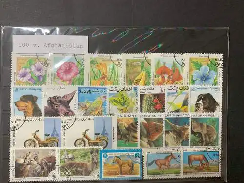 100 verschiedene Afghanistan Briefmarken, 100 different Afganisthan stamps