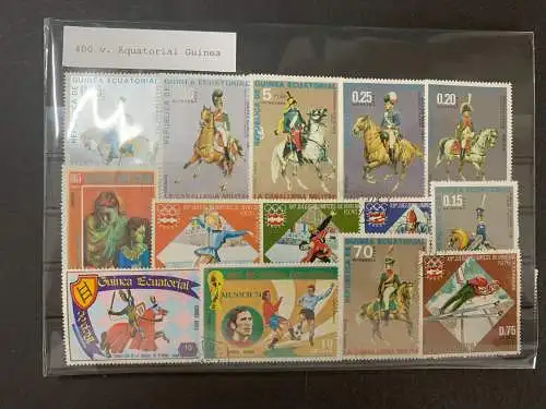 400 verschiedene Äquatorial Guinea Briefmarken, 400 different Guinea stamps