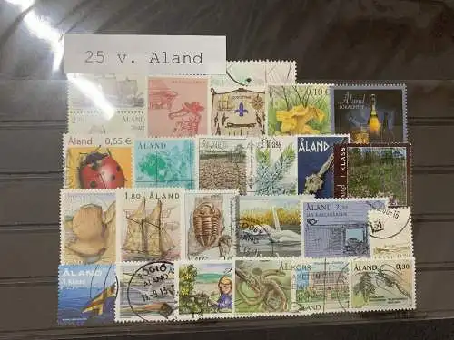 25 verschiedene Aland Briefmarken, 25 different Aland stamps