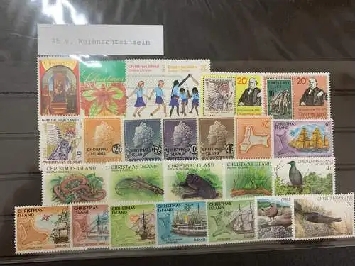 25 différentes îles de Noël Timbres, 25 different Chirstmas island