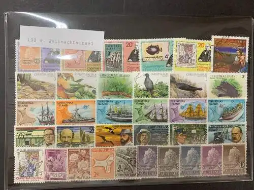 100 verschiedene Weihnachtsinseln Briefmarken, 100 different Chirstmas island 