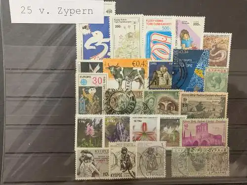 25 verschiedene Zypern Briefmarken, 25 different Cypros stamps