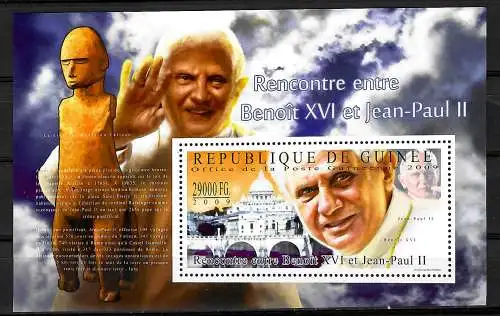 Guinea: Treffen von Papst Bendedikt XVI und Papst Johannes Paul II, Block, **