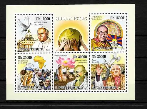 St. Thomas: Humanisten Block, Dalai Lama, Mutter Teresa, Gandhi, Päpste, ..