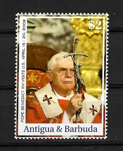 Antigua&Barbuda: Papst Benedikt XVI besucht die USA 2008, postfrisch