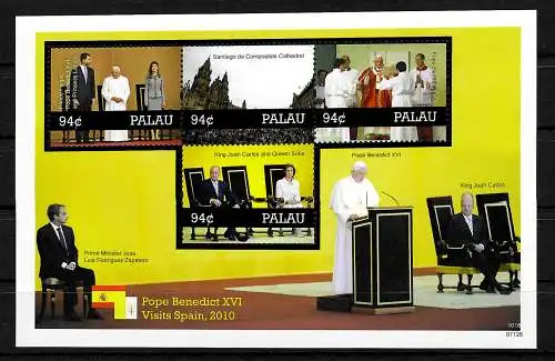 Palau: Le pape Bendedict XVI visite l'Espagne, bloc 2010 post-fraîchissement