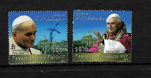 Salvador: Papst Bendedict XVI und Johannes Paul II, postfrisch