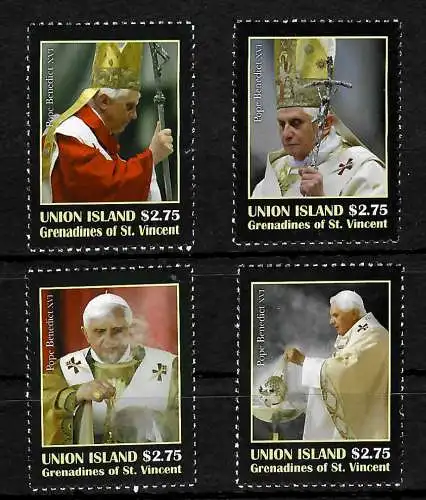 Liberia: 5e anniversaire du pape Benoît XVI, 4 timbres frais