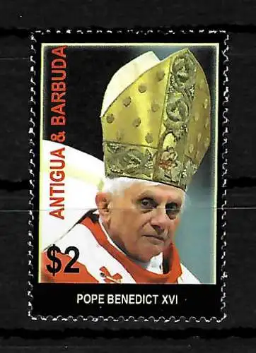 Antigua & Barbuda: Papst Benedict XVI, postfrisch, **