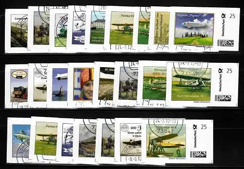 24 Individuel Timbres Allemagne: Avions, Bateaux, Pape Benoît XVI