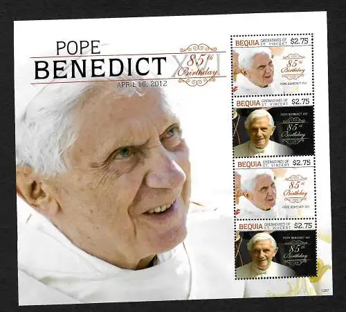 Saint-Vincent-et-les-Grenadines: 85e anniversaire du pape Bendedict XVI, bloc **