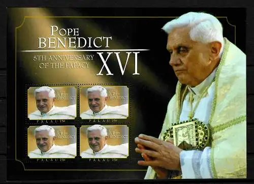 Saint-Vincent-et-les-Grenadines: le pape Bendedict XVI, 5e anniversaire, bloc, frais de port