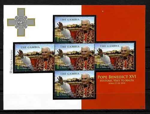 Gambia: Papst Bendedict XVI auf Malta, Block **