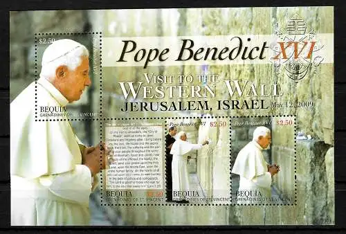 St. Vincent und Grenadinen: Papst Bendedict XVI, Besuch in Israel, Block **