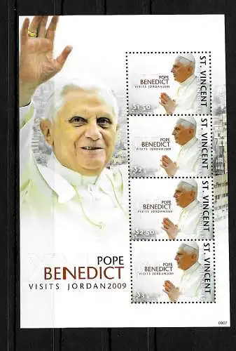 St. Vincent und Grenadines: Papst Bendedict XVI, Besuch in Jordanien, Block **