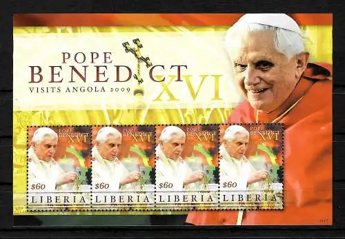 Liberia: Papst Bendedict XVI, Besucht Angola, Block **