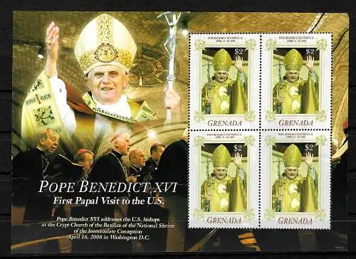 Grenada: Papst Bendedict XVI, in den USA, Block **