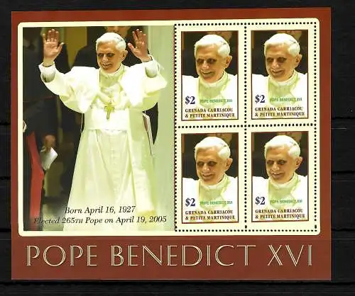 Grenada-Grenadinen: Papst Bendedict XVI, Block **