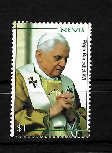 Nevis: Papst Bendedict XVI,  Block **