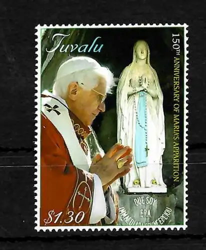 Tuvalu: Le Pape Bendedict XVI, 150 ans première apparition mariale à Lourdes **