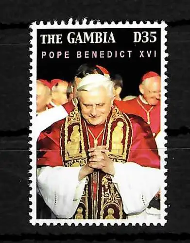 Gambia: Papst Bendedict XVI, 1. Jahrestag der Papstwahl, postfrisch