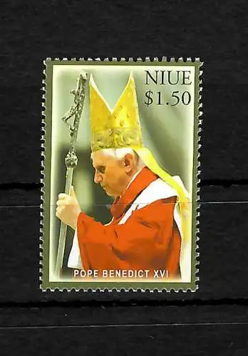 Niue: Le pape Bendedict XVI, post-free, **