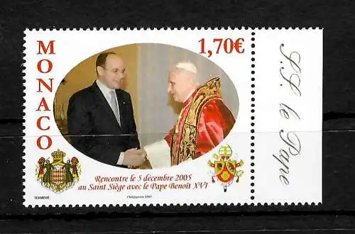 Monaco: Le pape Bendedict XVI visite Monaco, frais de port, **