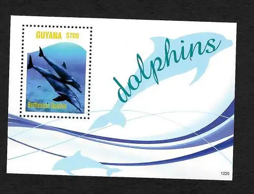 Guyana: Delphine, dolphins, Block postfrisch