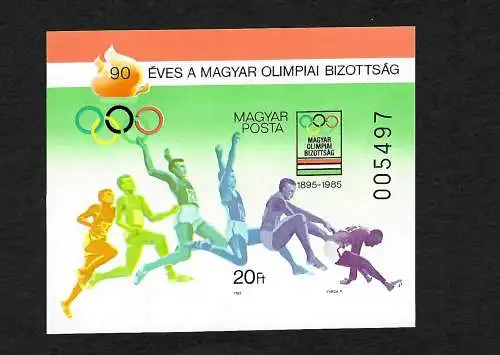 Ungarn 90 Jahre Ungarisches Olympisches Komitee, Block #175B, postfrisch