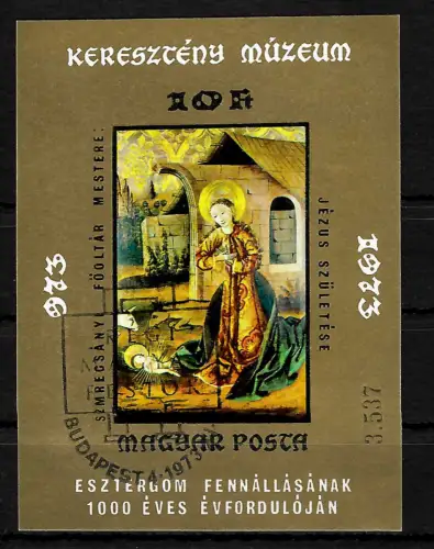 Hongrie: peintures de maître hongrois inconnu, bloc #102B, cacheté