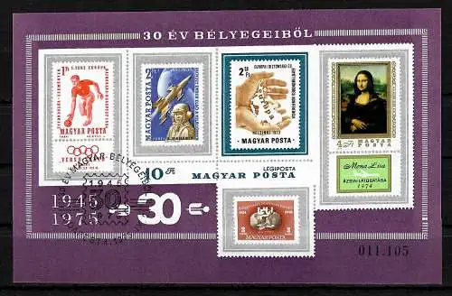 Ungarn: Die erfolgreichsten ungarischen Briefmarken, Block #114B, gestempelt