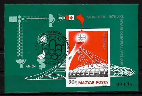 Hongrie: Jeux olympiques d'été 1976 Montréal, #119B, cacheté