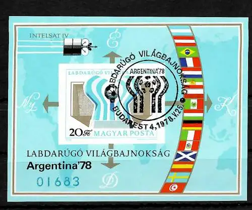 Hongrie: Coupe du Monde 1978 Argentine #130B, cacheté