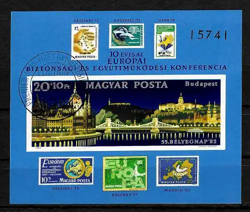 Hongrie: 10 ans de conférence de coopération européenne CSCE #159B, cacheté