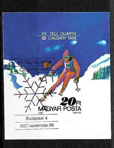 Hongrie: Jeux olympiques d'hiver 1988, Calgary #193B, cacheté