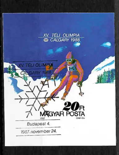 Ungarn: Olympische Winterspiele 1988, Calgary  #193B, gestempelt