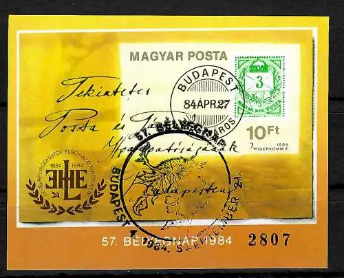 Ungarn: Tag der Briefmarke 1984,  #172B gestempelt