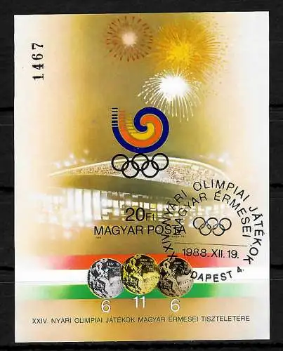 Hongrie: Médaille de sportifs hongrois 1988, Olympiades #201B