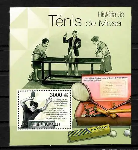 Guinea-Bissau: Tischtennis, Ténis de Mesa, Block postfrisch, **