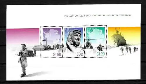 Territoires australiens: 100e anniversaire de Phillip Law, post-frais, bloc 8