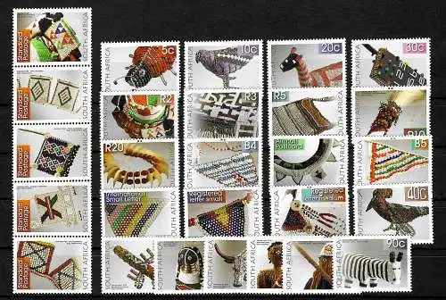 Afrique du Sud: Broderie de perles 27 timbres, #1989-2015