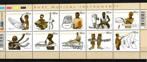 Afrique du Sud: instruments de musique locaux, #2048-57, frais de port