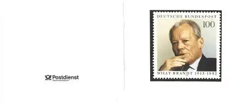 Bund: Willy Brandt, carte pliante 1993, #1706